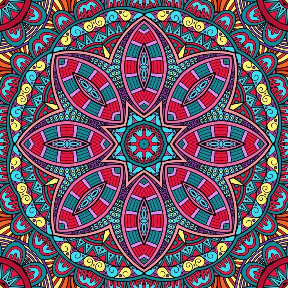 colorido mandala flores patrón boho simétrico 164 foto