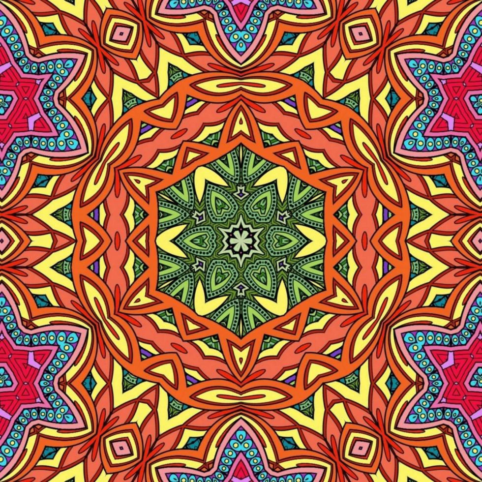 Colorful Mandala Flowers Pattern Boho Symmetrical 787 photo