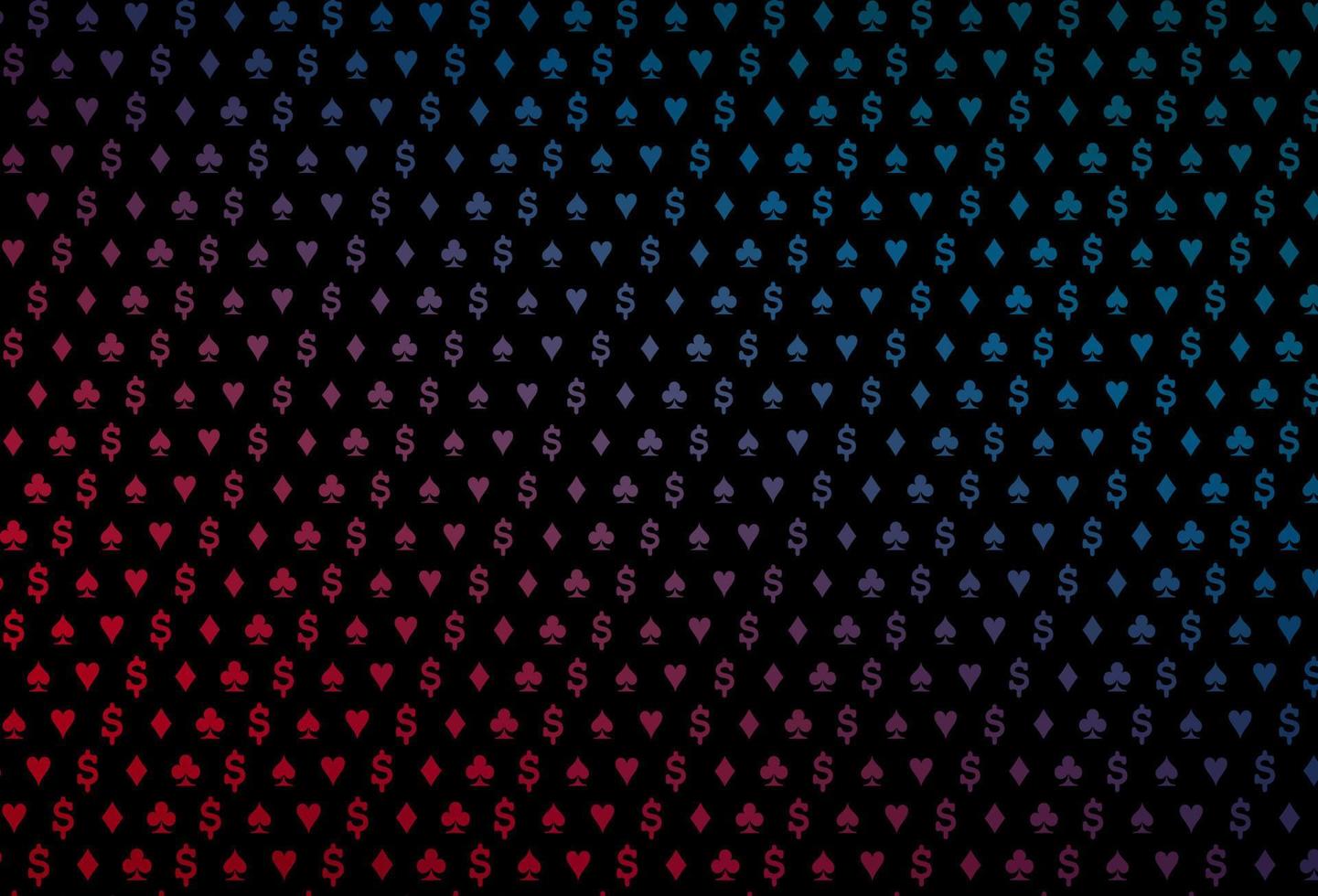 Dark blue, red vector pattern with symbol of cards.