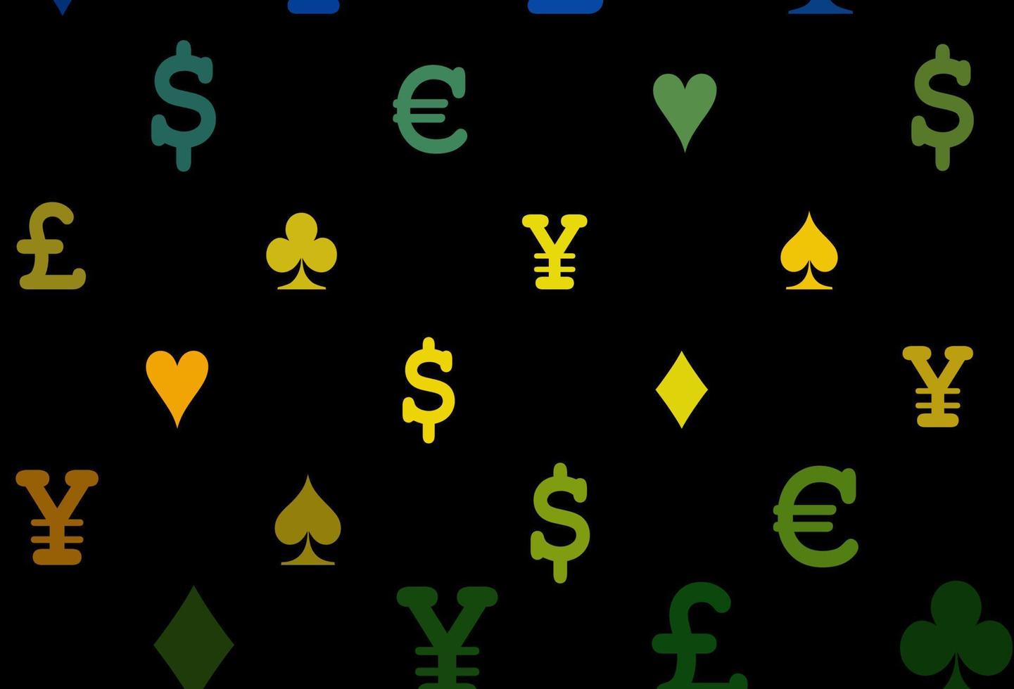 Dark yellow, orange vector cover with symbols of gamble.