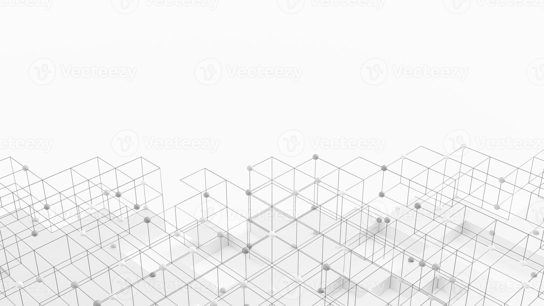 Technology abstract background. Futuristic Graphic. Square grid and network with connected circle design. photo