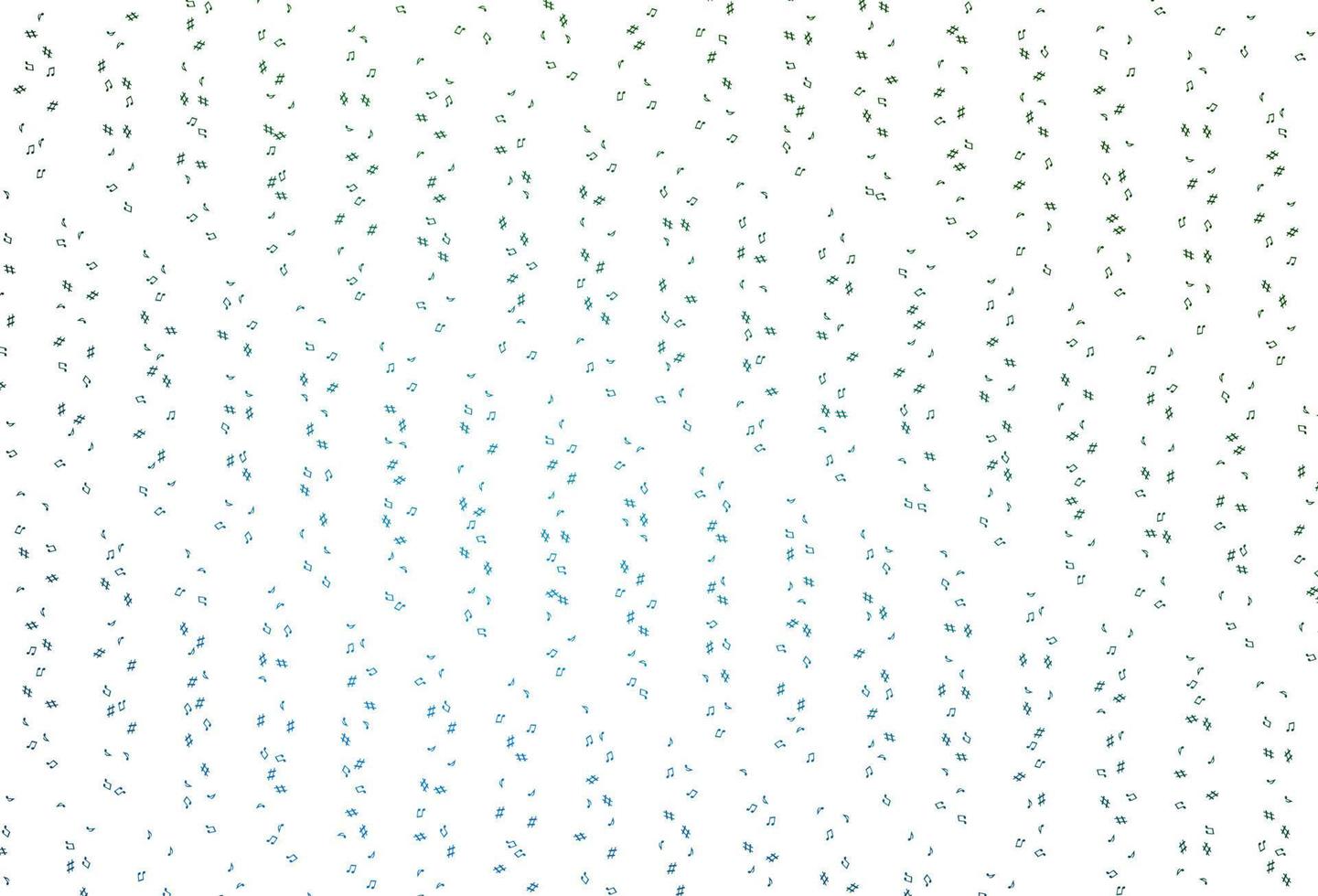 Light Blue, Green vector pattern with music elements.