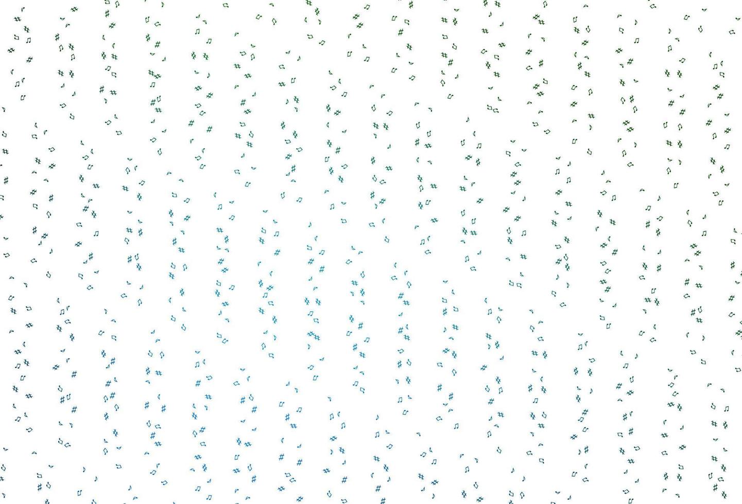 Light Blue, Green vector pattern with music elements.