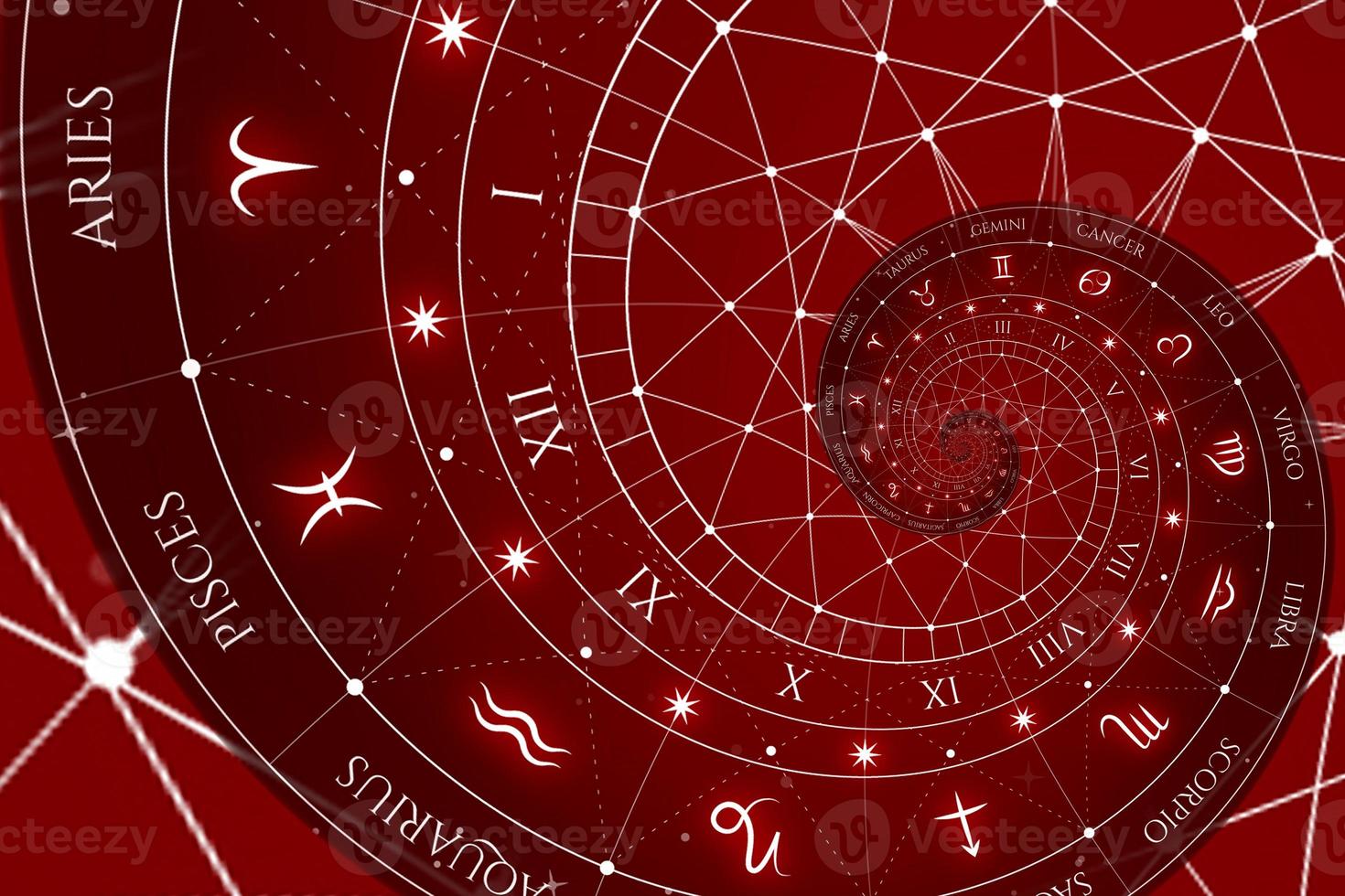 fondo del horóscopo de los signos del zodiaco. concepto de fantasía y misterio foto