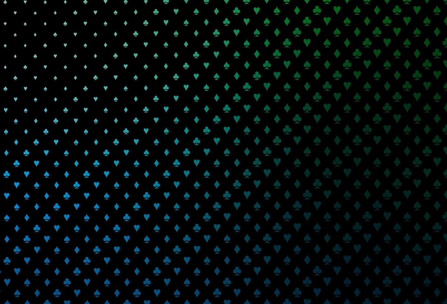 Dark blue, green vector pattern with symbol of cards.