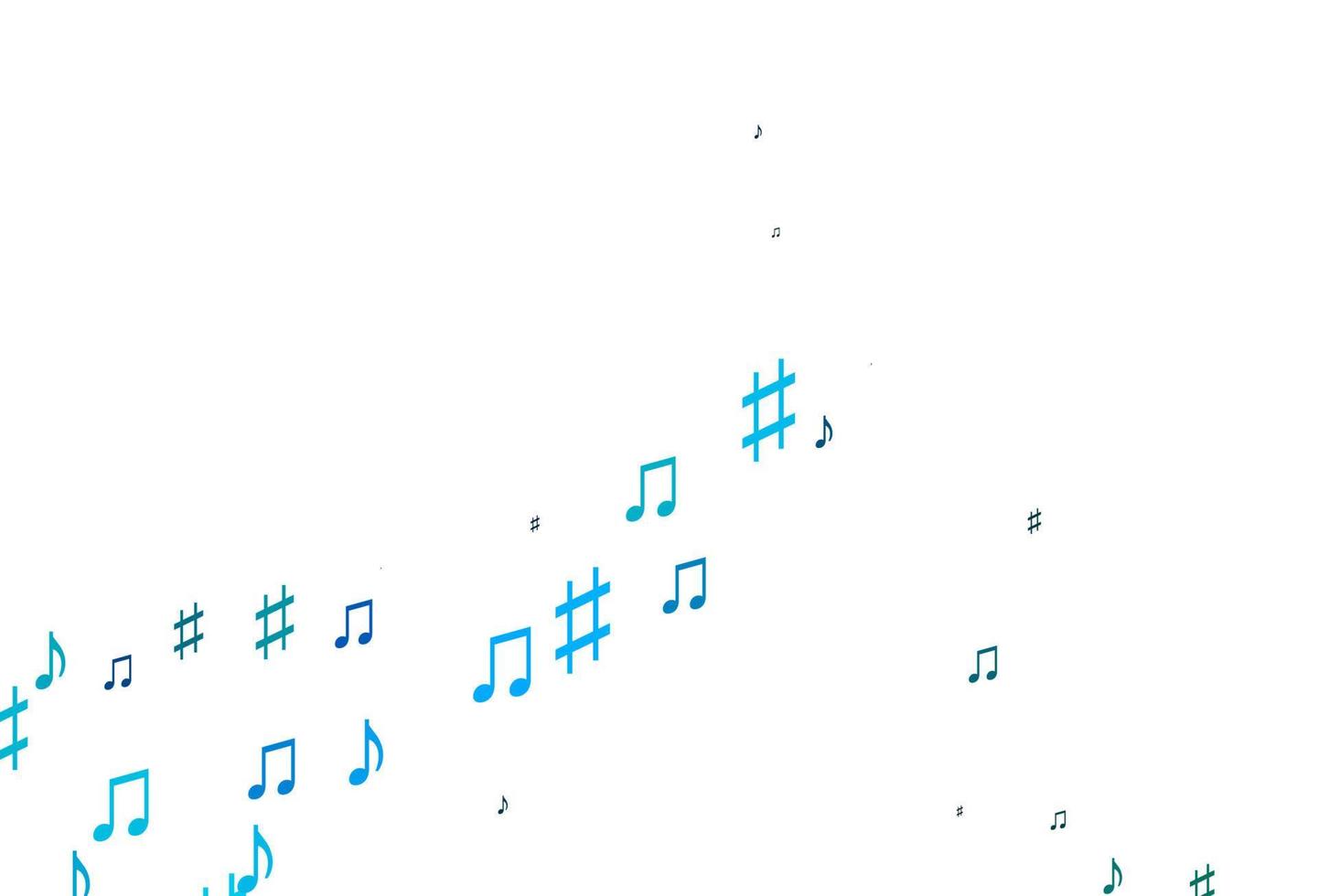 Light Blue, Green vector backdrop with music notes.