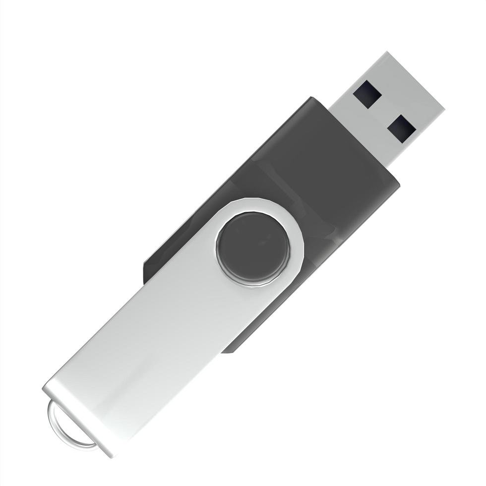 usb flash drive isolated on white background photo