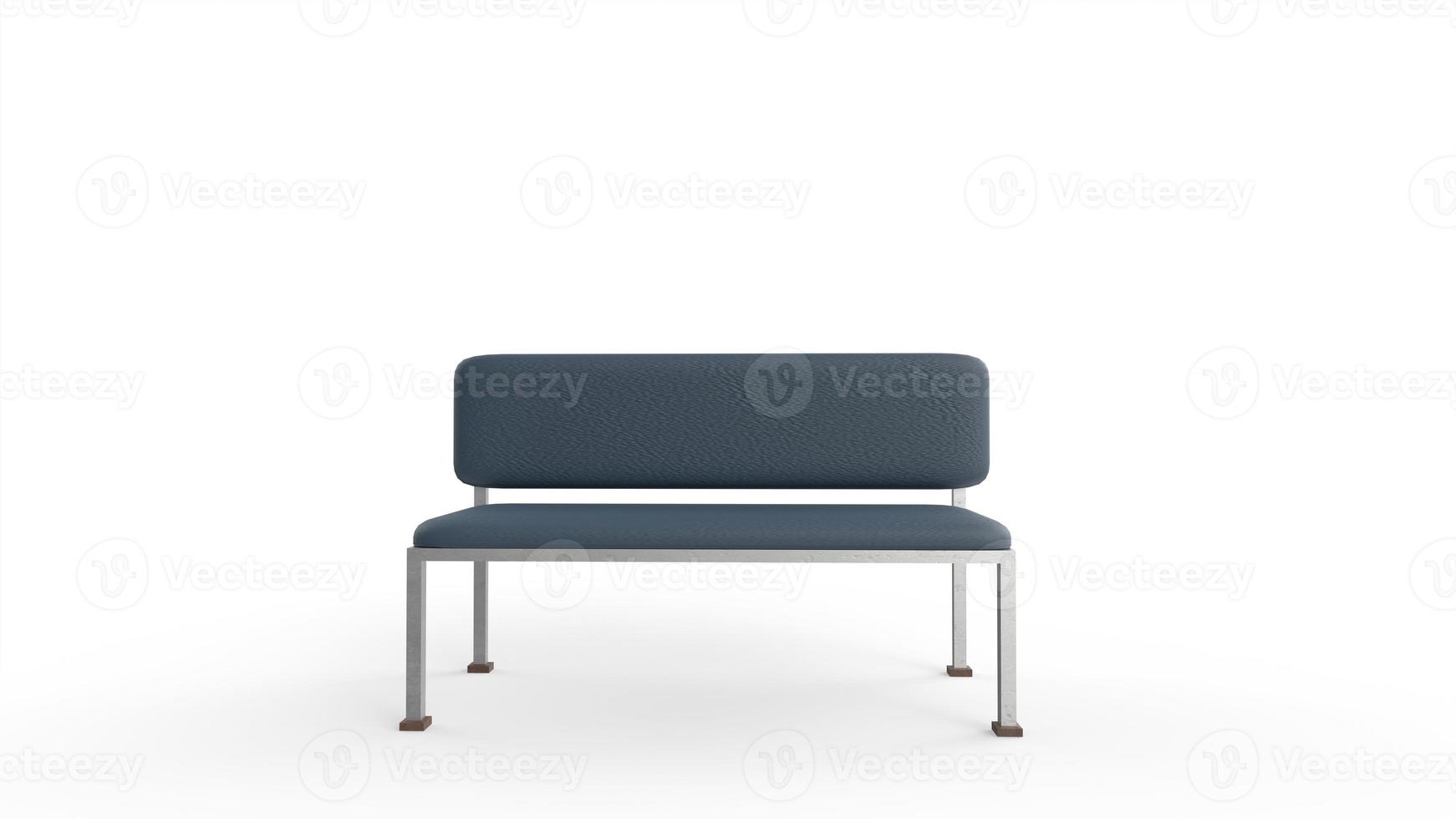 Black leather sofa isolated on white background photo