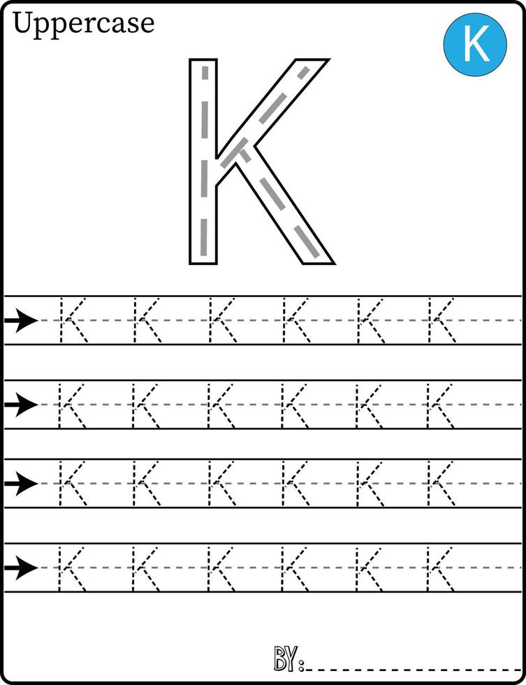 ALPHABET TRACING LETTERS STEP BY STEP A-Z Write the letter Alphabet Writing lesson for children vector