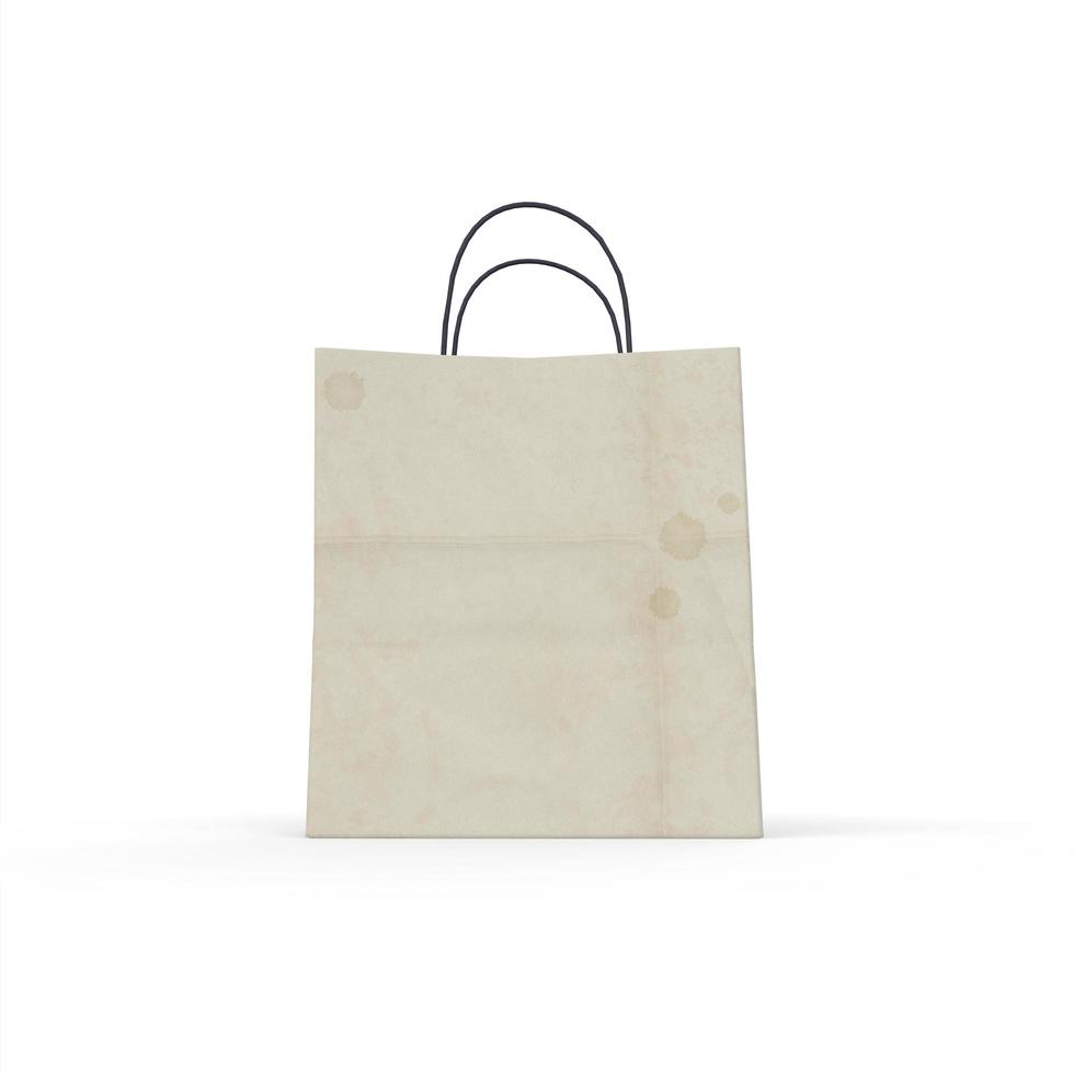 Paper bag isolated on white background photo