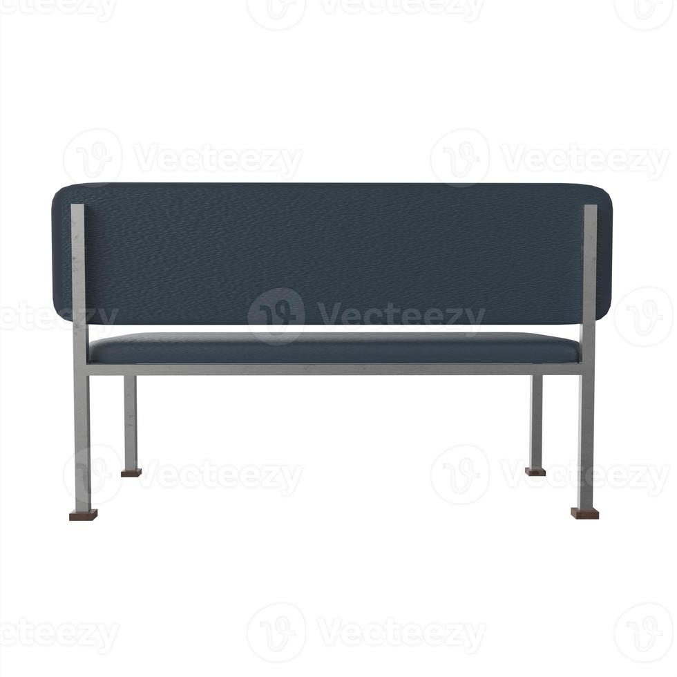 Black leather sofa isolated on white background photo