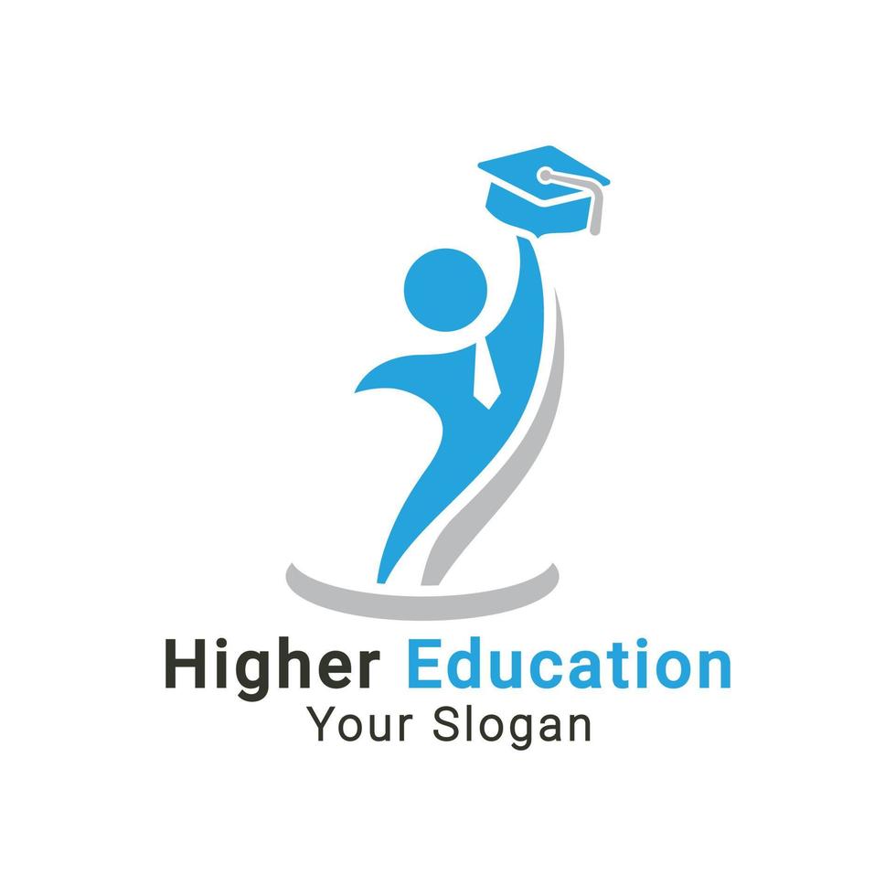 logotipo de educación superior, logotipo de educación superior, logotipo de educación estrella que alcanza, logotipo de educación mundial, logotipo de graduación vector