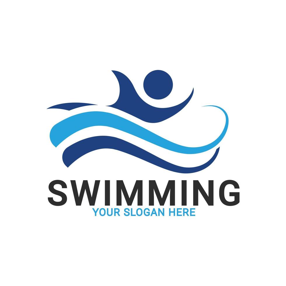 logotipo de nadador, logotipo de natación, plantilla de logotipo de competición de natación de hombre vector