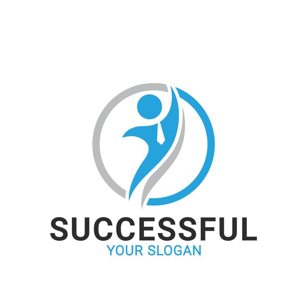 logotipo de personas de éxito, plantilla de logotipo de mam exitosa vector