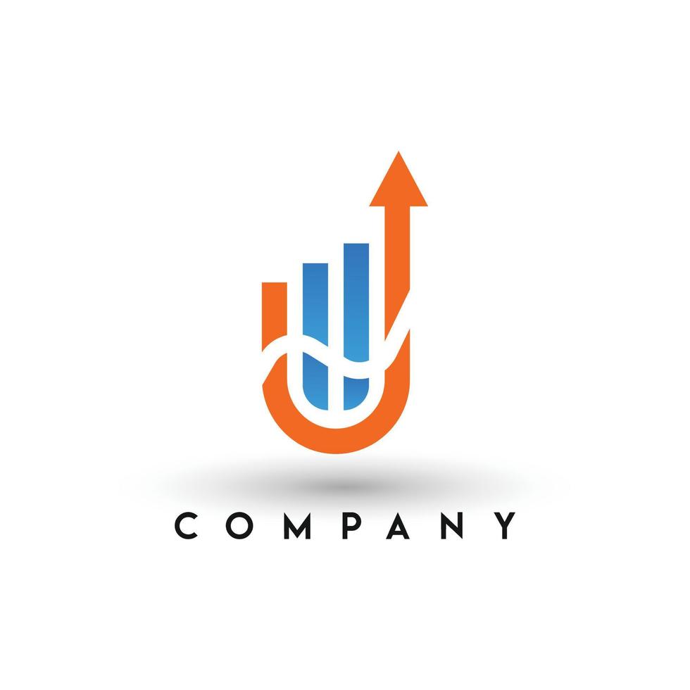Marketing and financial business logo, u finance logo, accounting logo template vector