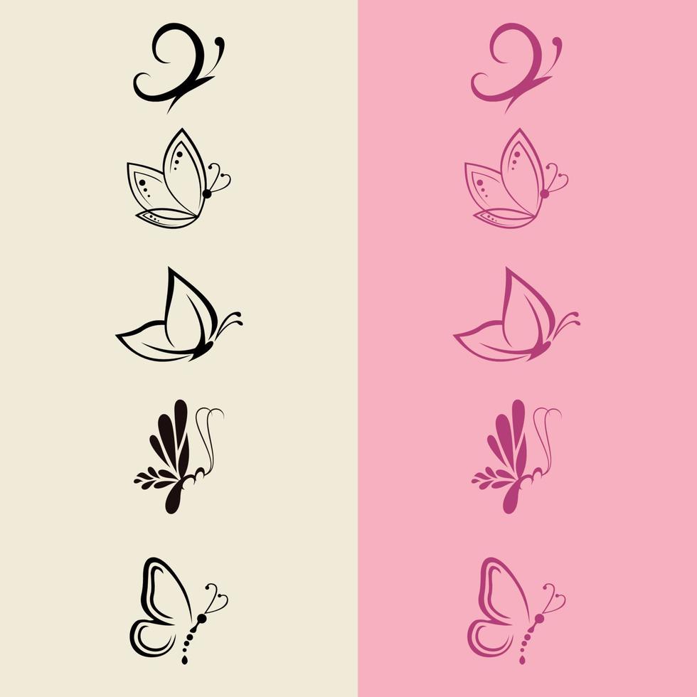 Graphic icon of butterfly. Butterfly tattoo isolated on white background. Vector