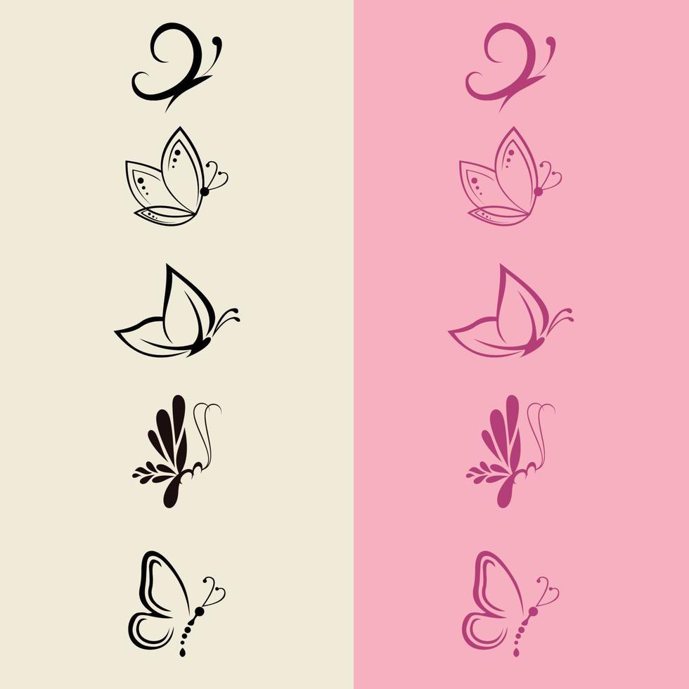 icono gráfico de mariposa. tatuaje de mariposa aislado sobre fondo blanco. vector