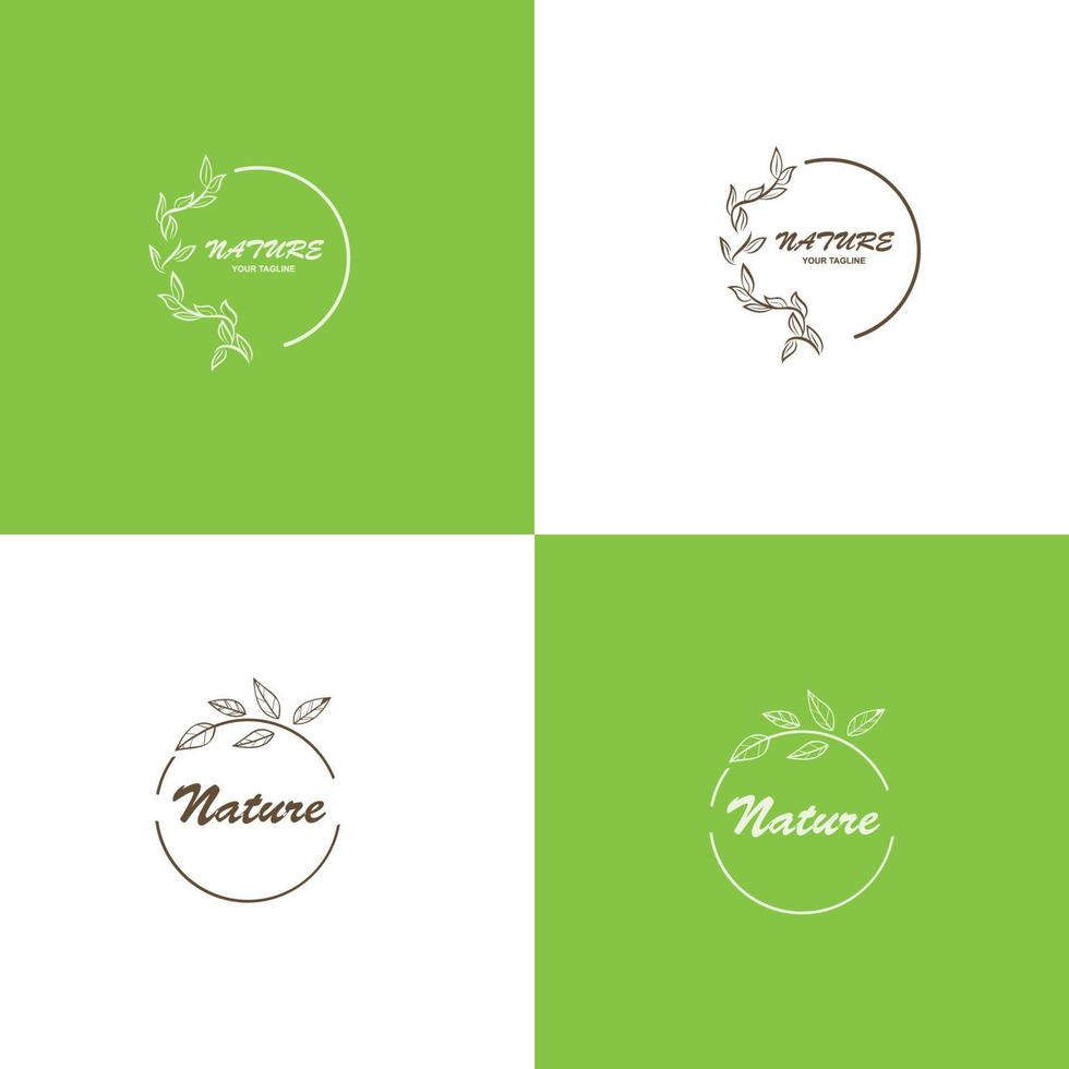 plantilla de diseño de logotipo y emblema orgánico y natural vectorial. placa abstracta vectorial para el diseño de floristería, cosméticos, belleza, perfume, spa, yoga vector