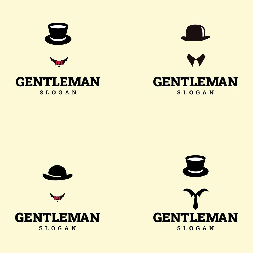 Gentleman logo design. suitable for company logo, print, digital, icon, apps, and other marketing material purpose. Gentleman logo set vector