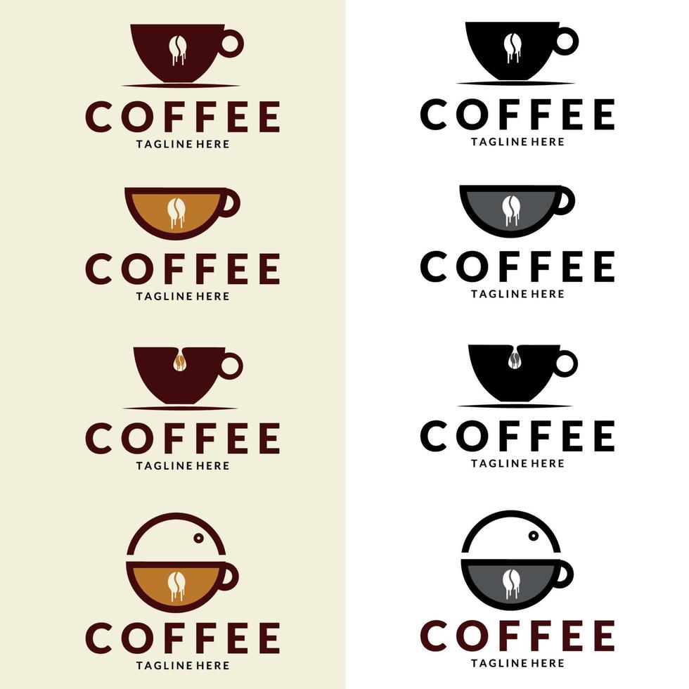 logotipo de la cafetería. logotipo de café. conjunto de logotipos de cafetería vintage modernos. ilustración vectorial vector