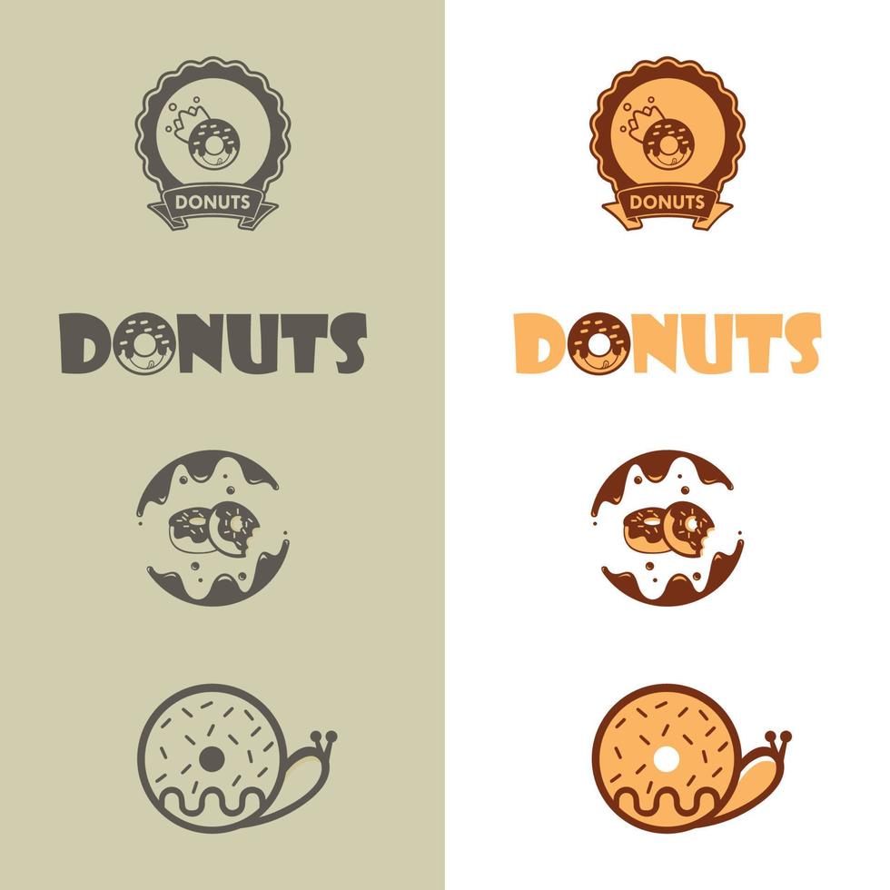 plantilla de vector de logotipo de donuts. conjunto vectorial de logos donuts , café , snack , menú