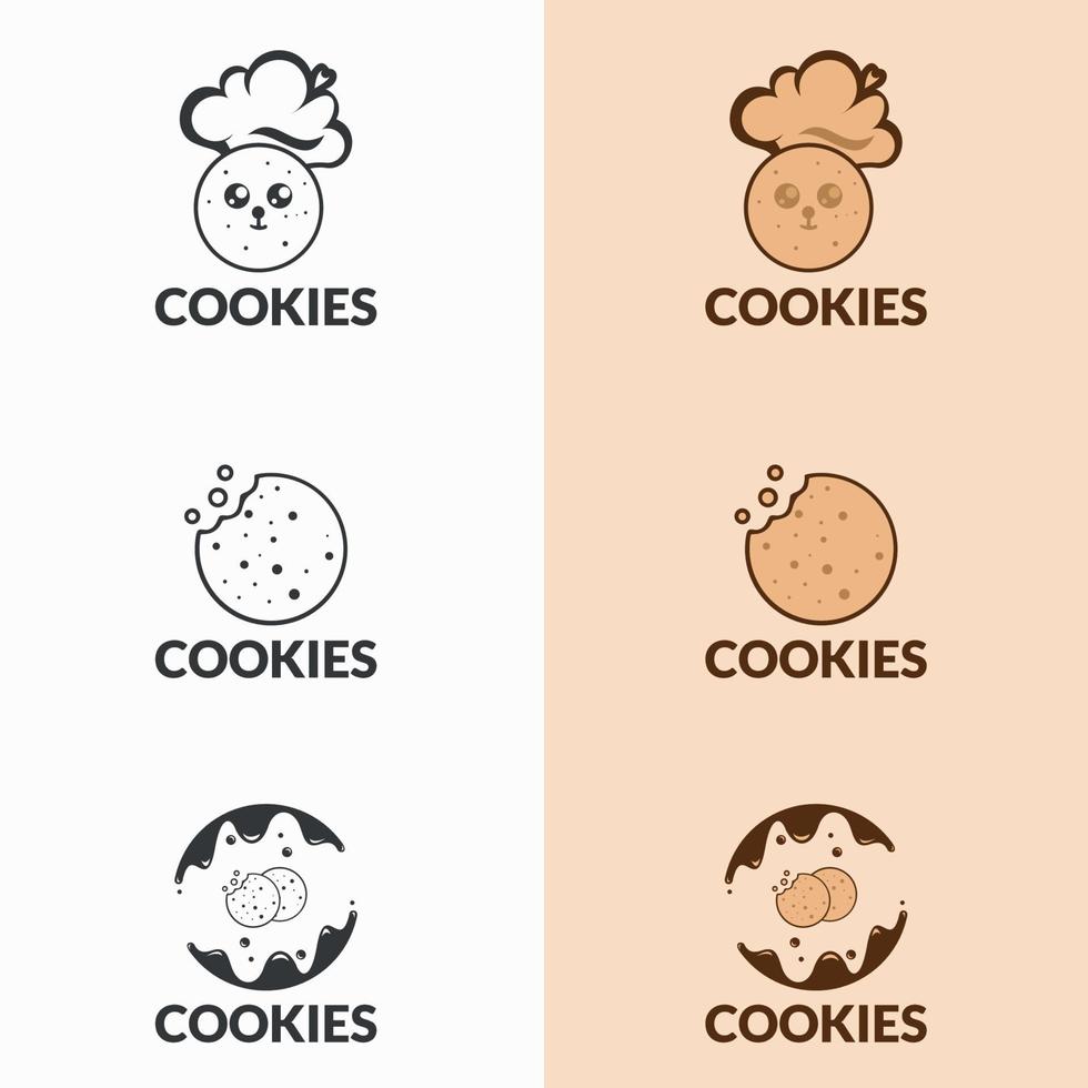 inspiración para el diseño del logotipo de galletas. conjunto de plantilla de diseño de concepto de logotipo de cookie vector, logotipo de marca de alimentos retro vector