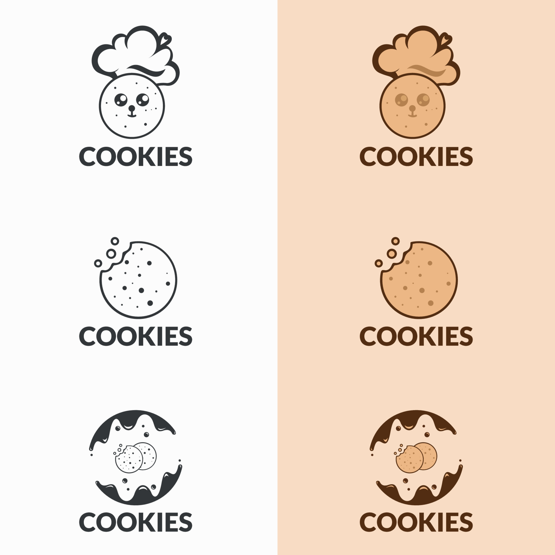 biscuit logo design inspiration. set of cookie logo concept design