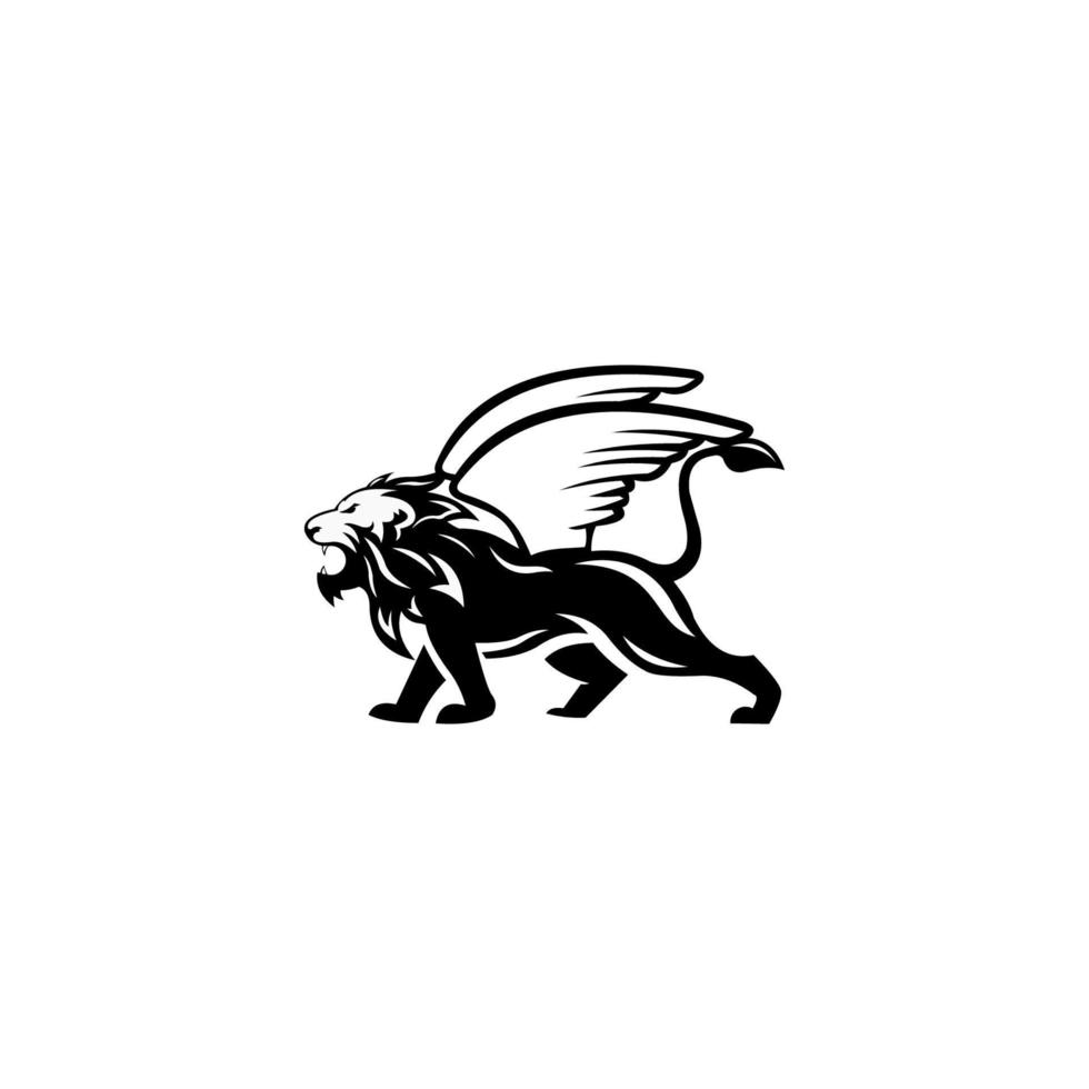 Winged Lion. Winged leo, logo template,inspiration Vector illustration.