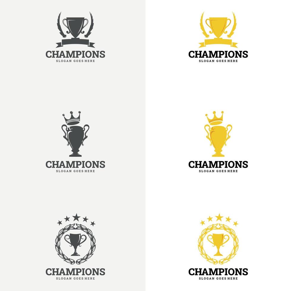 Trophy illustration vector logo icon. Trophy logo icon for winner award logo template