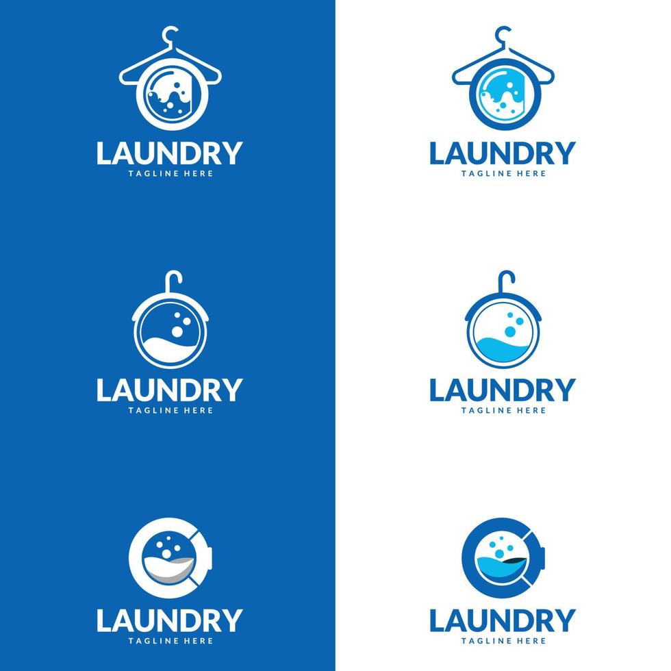 Laundry Logo. Template Design Vector for laundry business in creative silhouette shape isolate vector illustration.