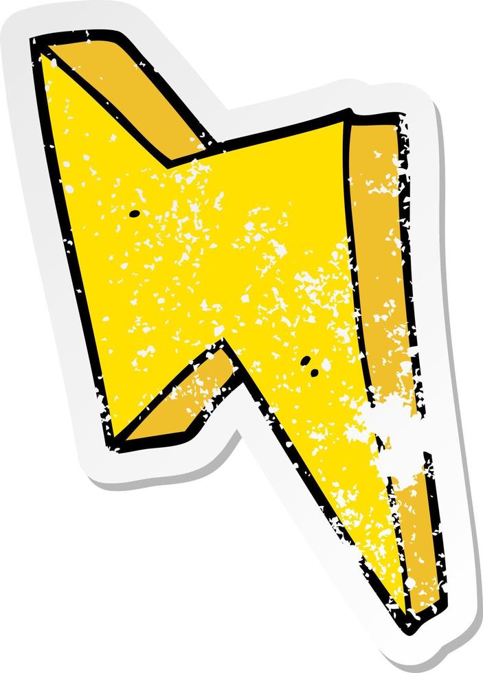 distressed sticker of a cartoon lightning vector