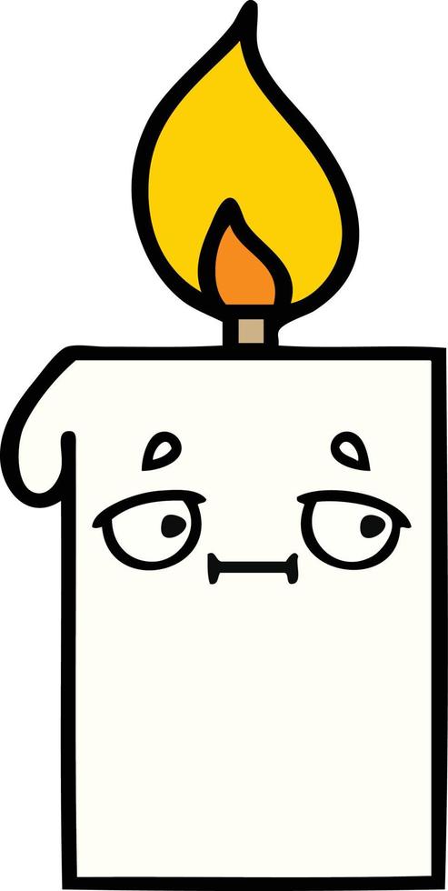 cute cartoon lit candle vector