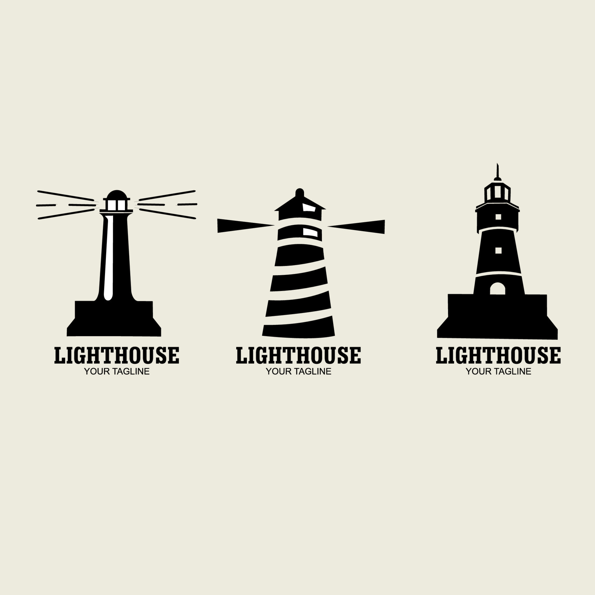 lighthouse logo illustration. suitable for company logo, print, digital