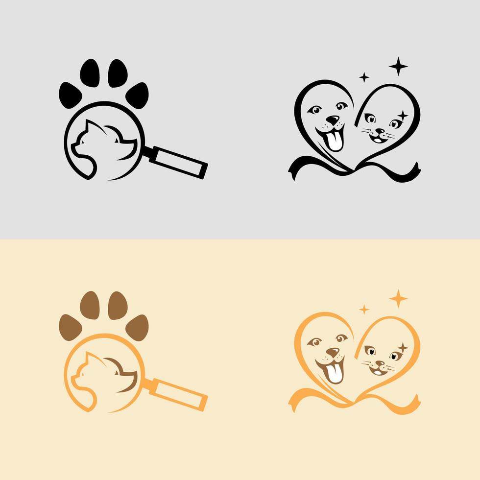 Dog and Cat vector template creative logo design. Pet care.Veterinary clinic logo template. Vector illustration.