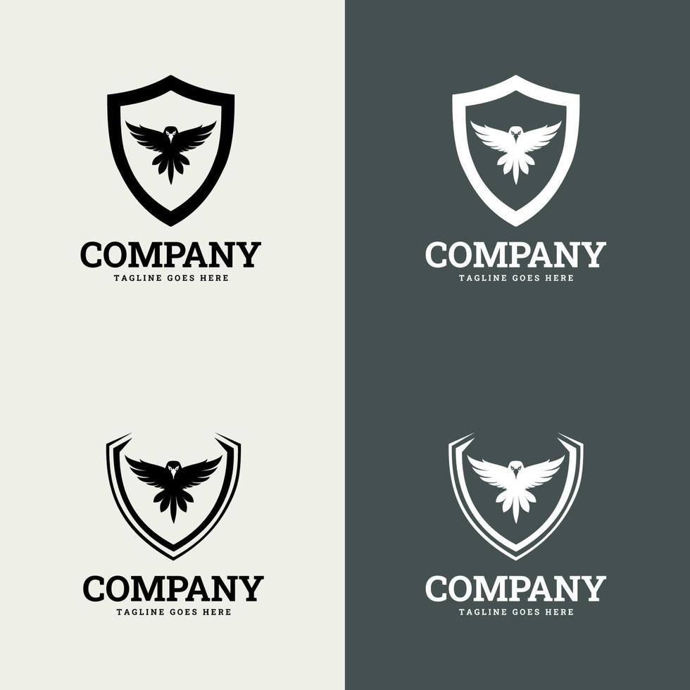 Vector Logo Illustration Eagle Flay. Luxury corporate Falcon Eagle Hawk bird Logotype concept icon.