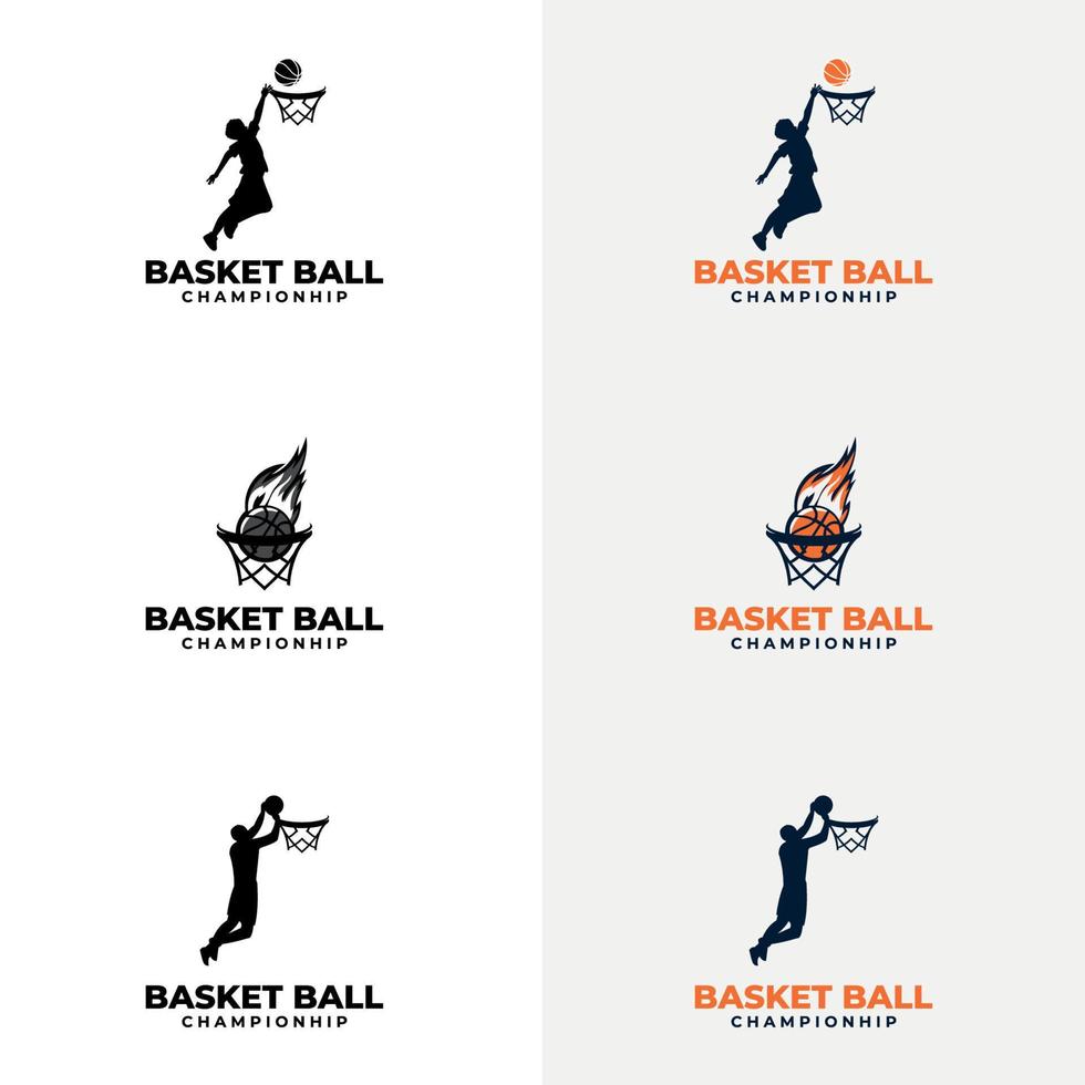 logotipo de la silueta del jugador de baloncesto. logotipo de baloncesto vector