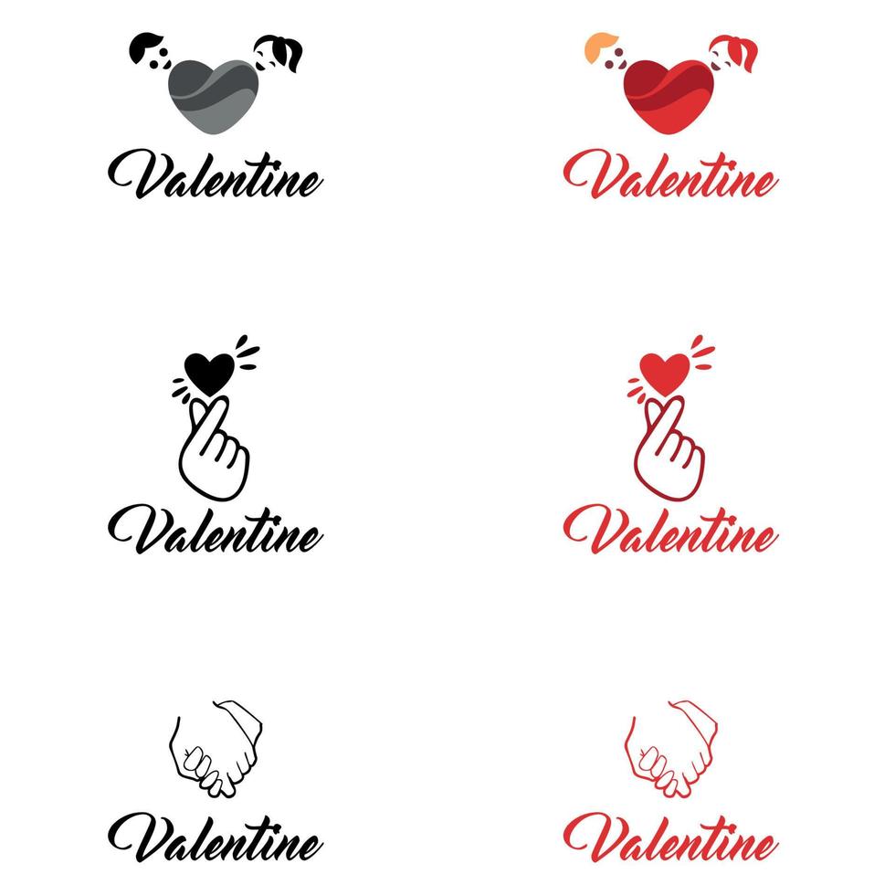 corazón de dedo coreano te amo ilustración vectorial. plantilla de vector de diseño de logotipo de corazón. concepto de feliz día de san valentín.