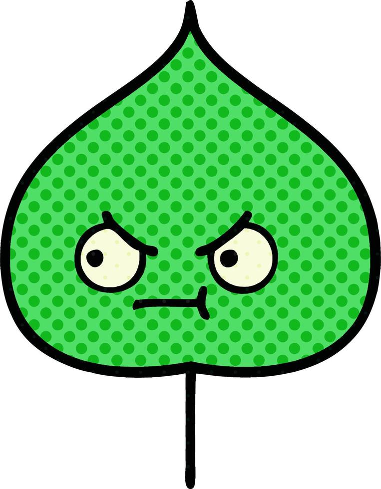 comic book style cartoon expressional leaf vector