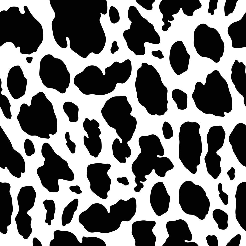 Vector black cow print pattern animal Seamless. Cow skin abstract for printing, cutting, and crafts Ideal for mugs, stickers, stencils, web, cover. wall stickers, home decorate and more.