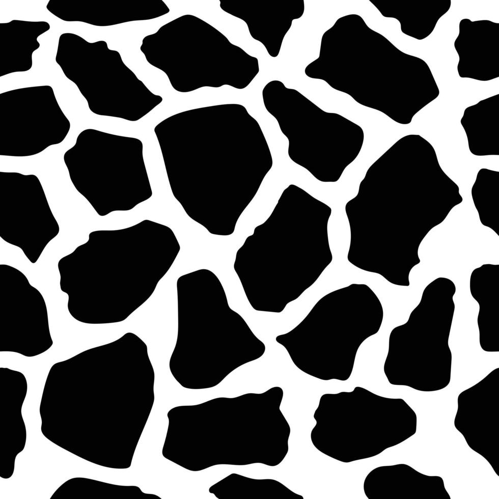 patrón de impresión de jirafa negra vectorial animal sin costuras. Resumen de piel de jirafa para impresión, corte y manualidades ideal para tazas, pegatinas, plantillas, web, portada. pegatinas de pared, decoración del hogar y más. vector