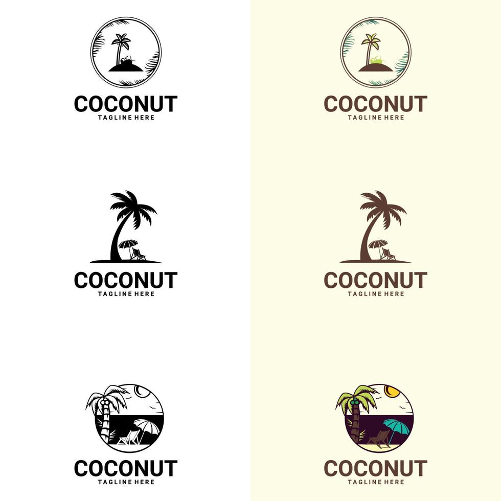 Coconut logo for everyone who have outlet or market on coco. suitable for company logo, print, digital, icon, apps, and other marketing material purpose vector