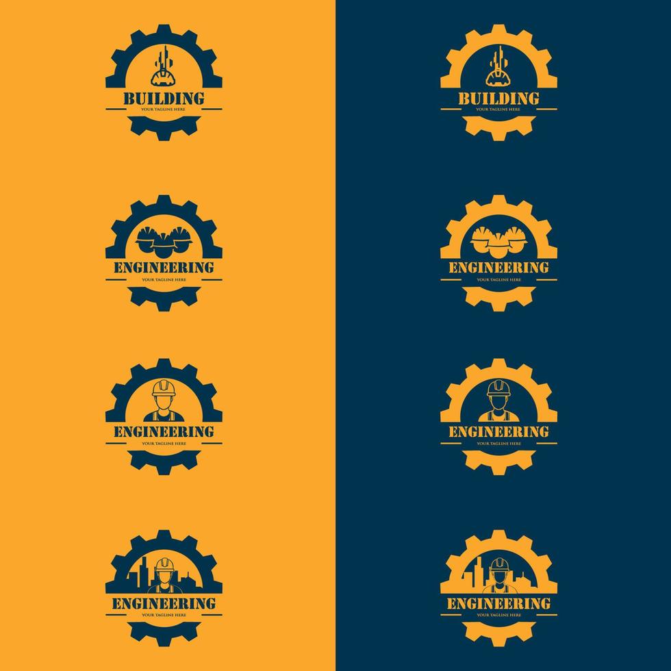 Vector set of  Engineer Logo Desain Template. suitable for company logo, print, digital, icon, apps, and other marketing material purpose.