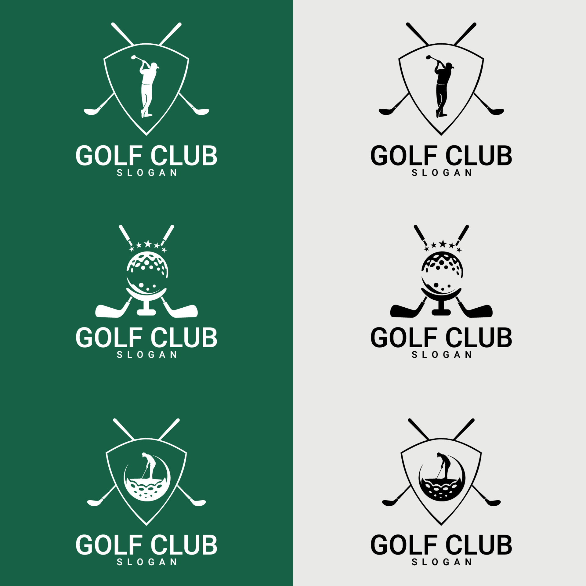 Set of golf club logos, labels and emblems. suitable for company logo