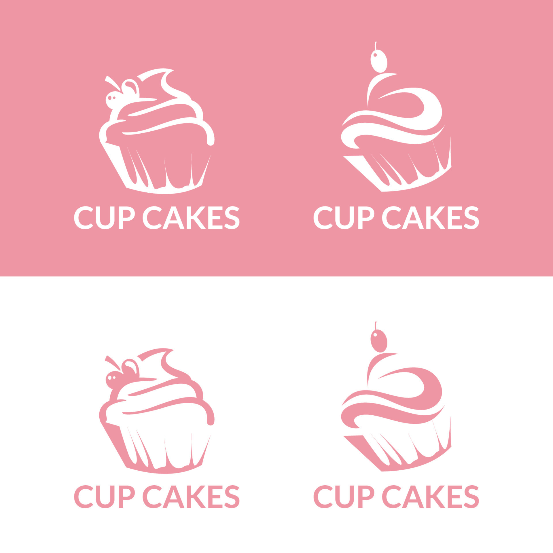 Cupcake Logo Icon. Set of vector bakery logos. labels, badges and ...