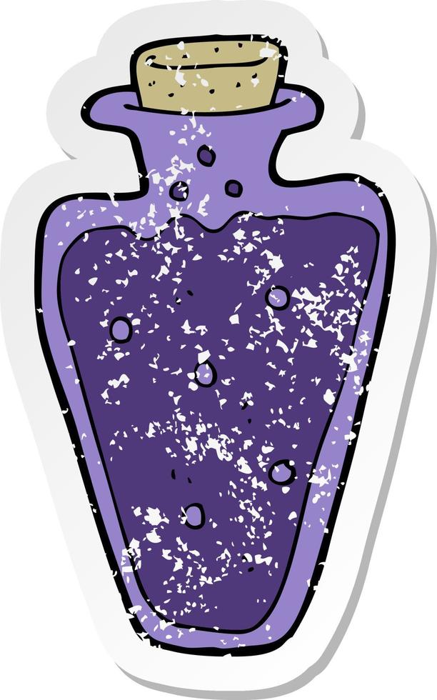 retro distressed sticker of a cartoon potion vector