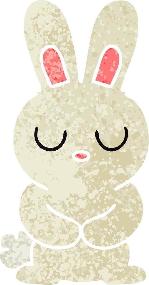 quirky retro illustration style cartoon rabbit vector