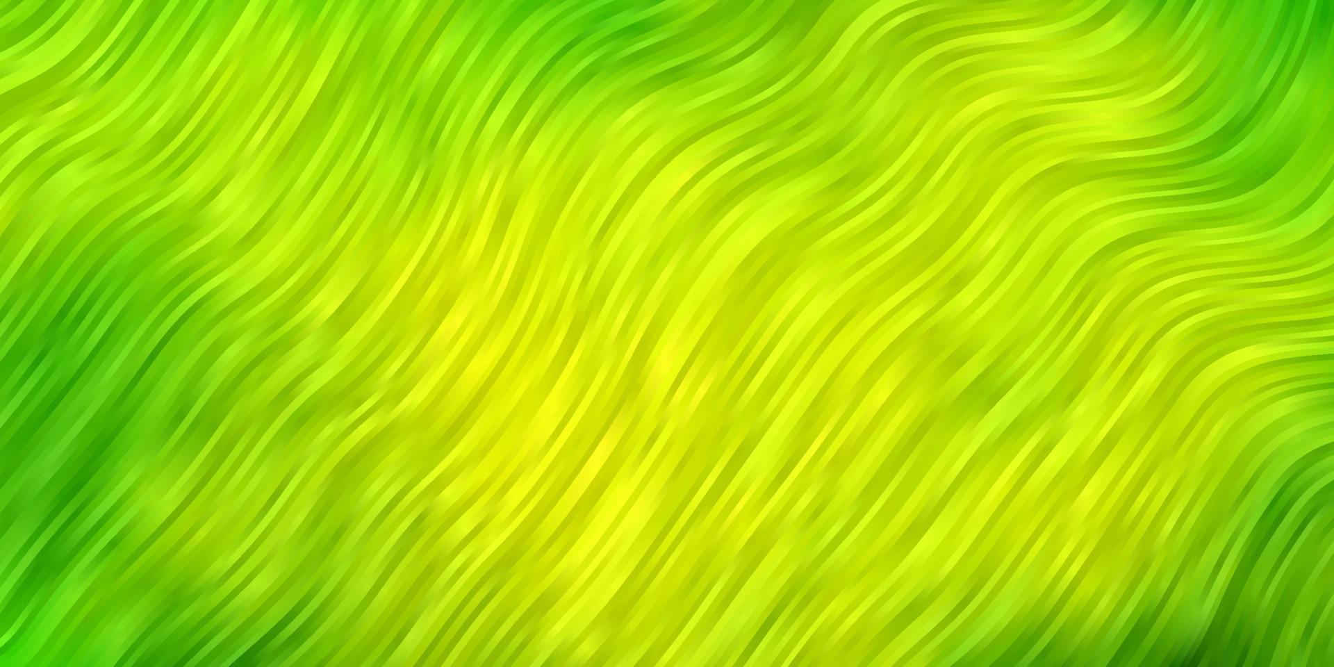 Fondo de vector verde claro, amarillo con líneas torcidas.