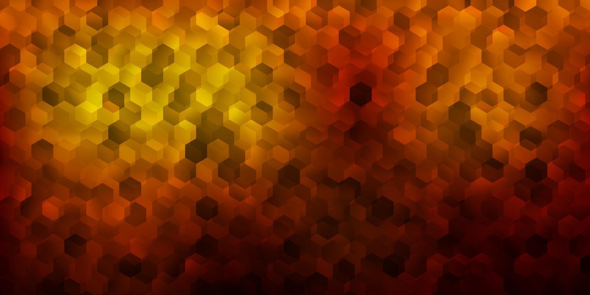 Dark yellow vector pattern with hexagons.