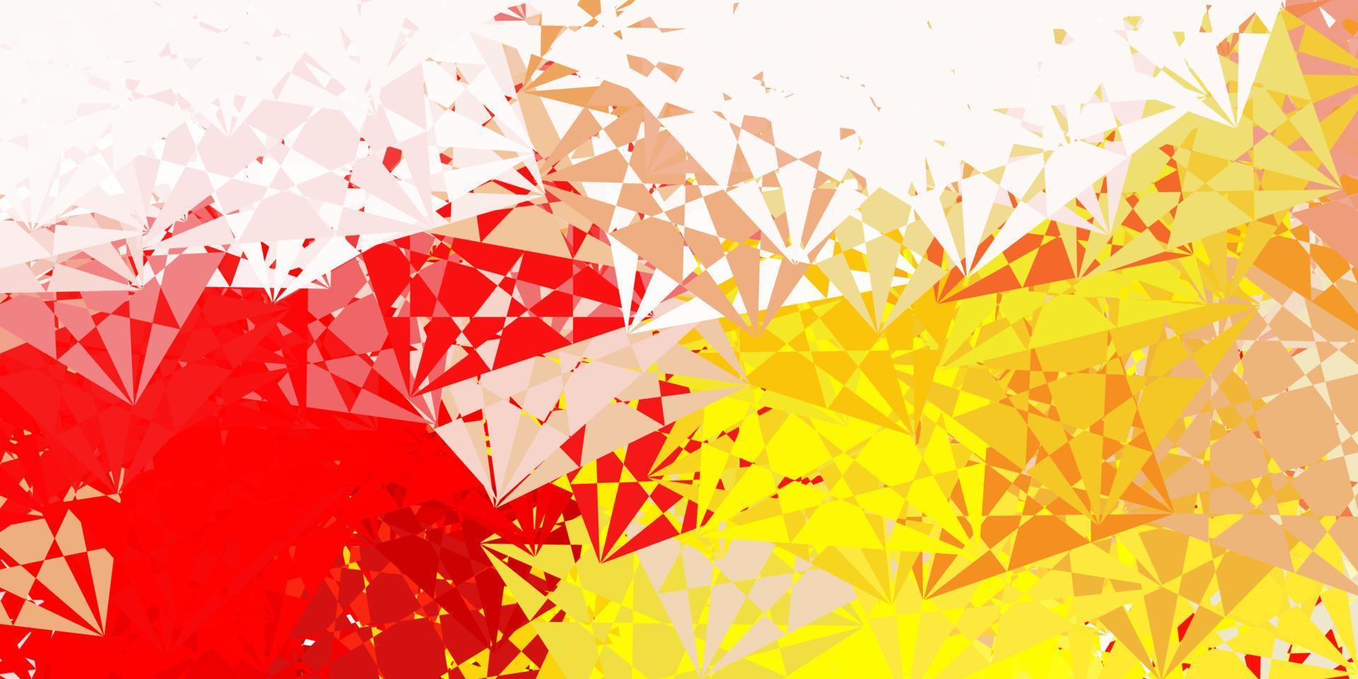 Light Red, Yellow vector background with polygonal forms.