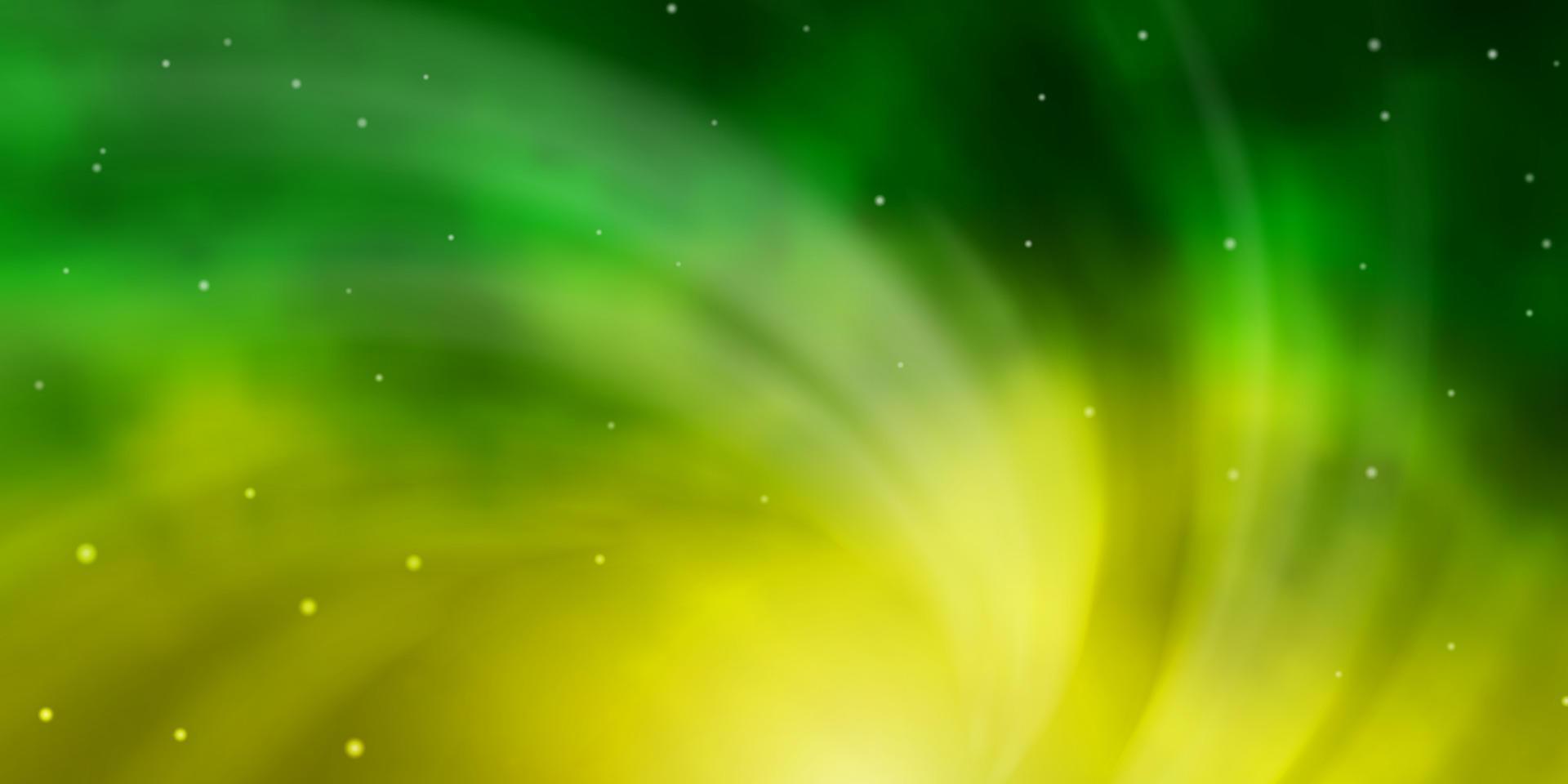 Light Green, Yellow vector layout with bright stars.